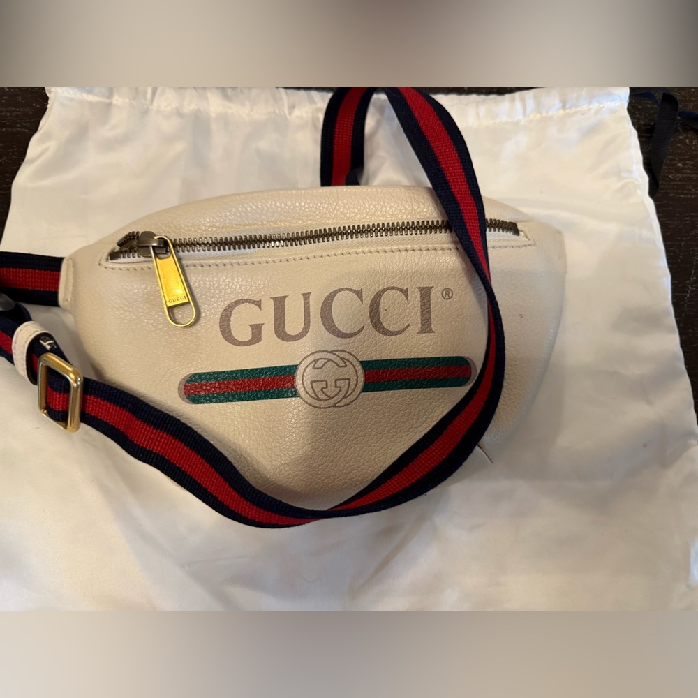 Gucci  Leather Belt Bag with Red and Blue Stripe - Picture 2 of 8